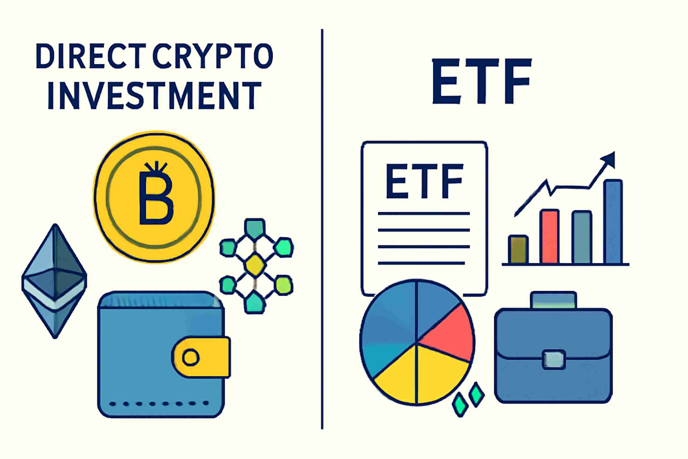 Comparison Visual Direct crypto vs crypto etf