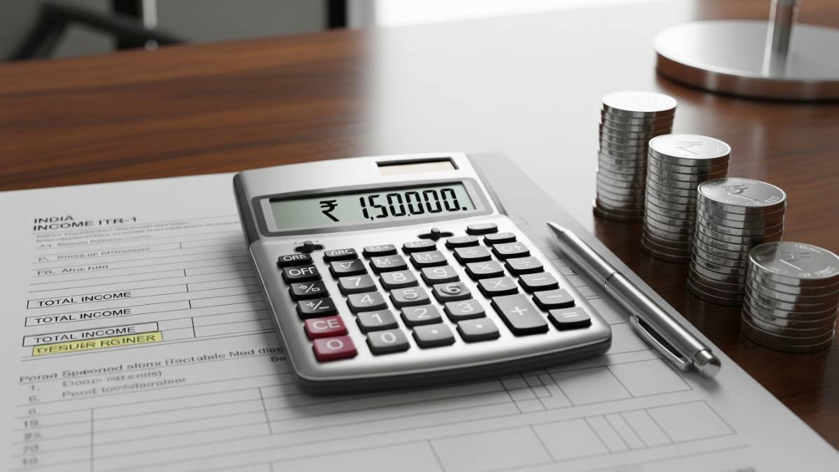 calculator and silver coins