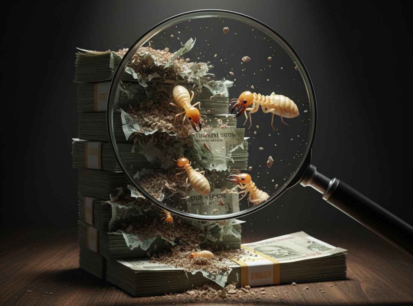 Bugs eating Currency notes