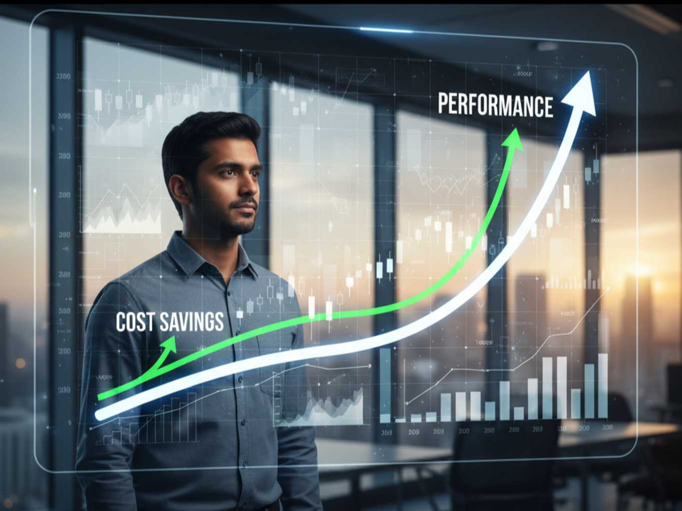 Person watching growth chart
