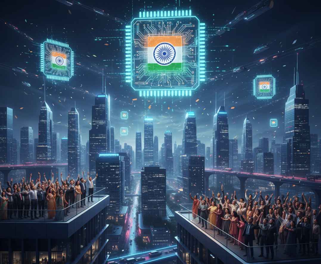 Indian Flag in center of 'Made in India' chips
