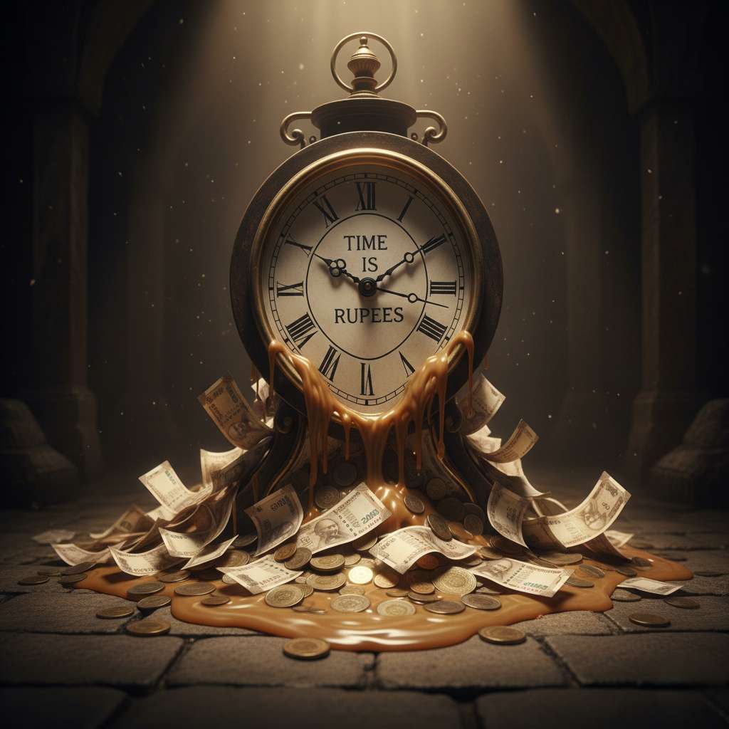 Clock with Time is Rupee