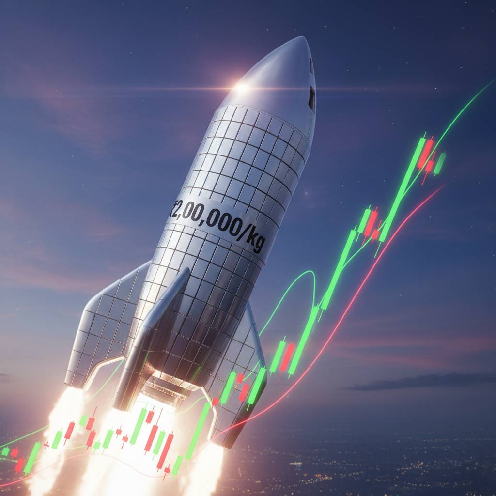 Silver rocket with 2 lakh price on it