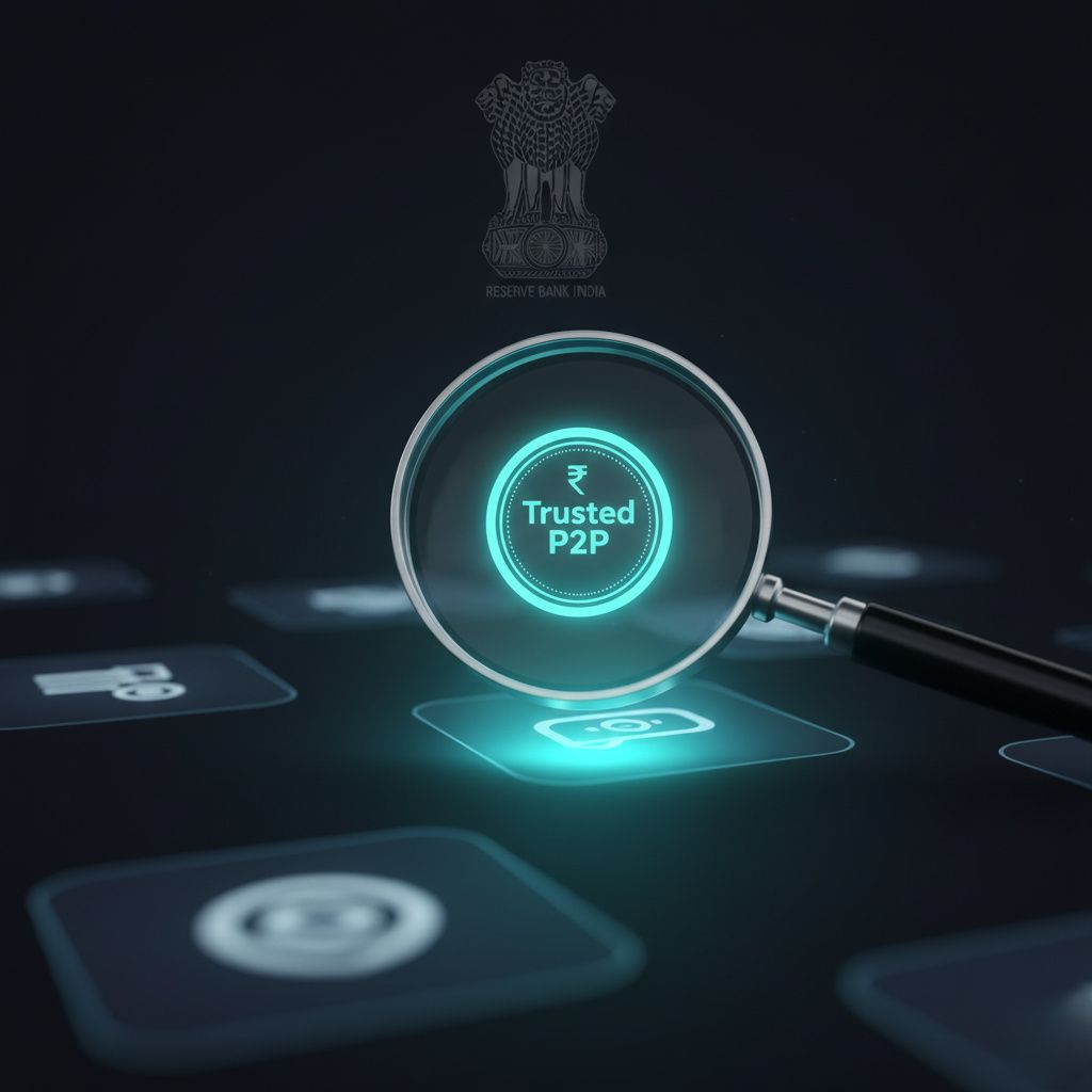 Trusted p2p icon on smartphone