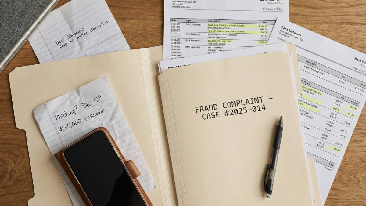 Documents required for online fraud complaint