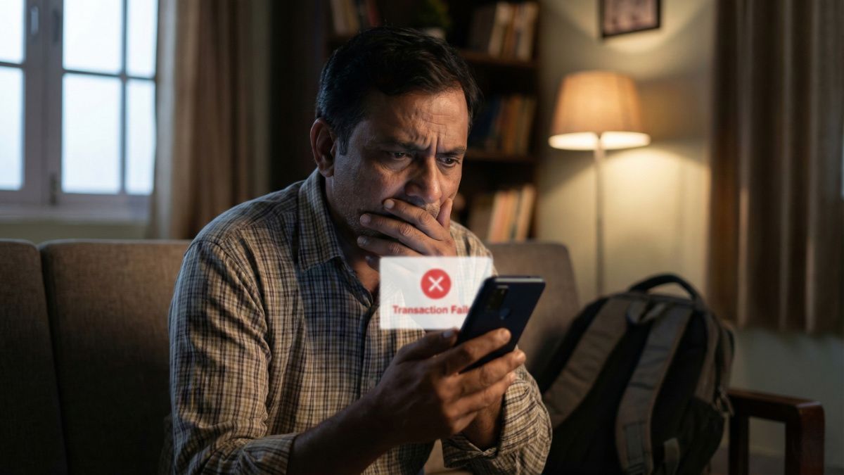 Indian individual realizing money lost to online fraud