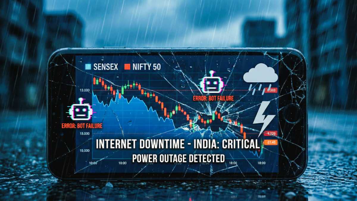 smartphone screen with internet down error of ai bot