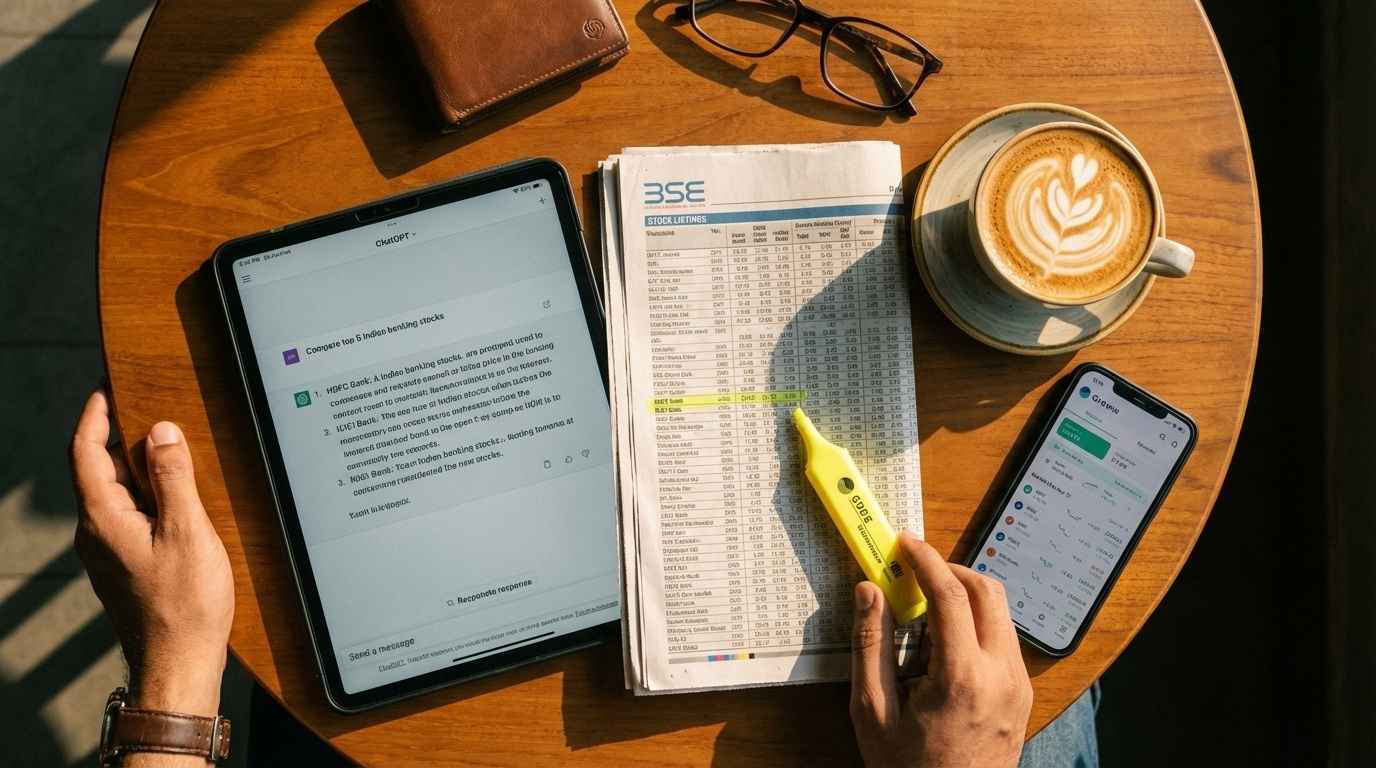 Chatgpt on tablet with newspaper highllights