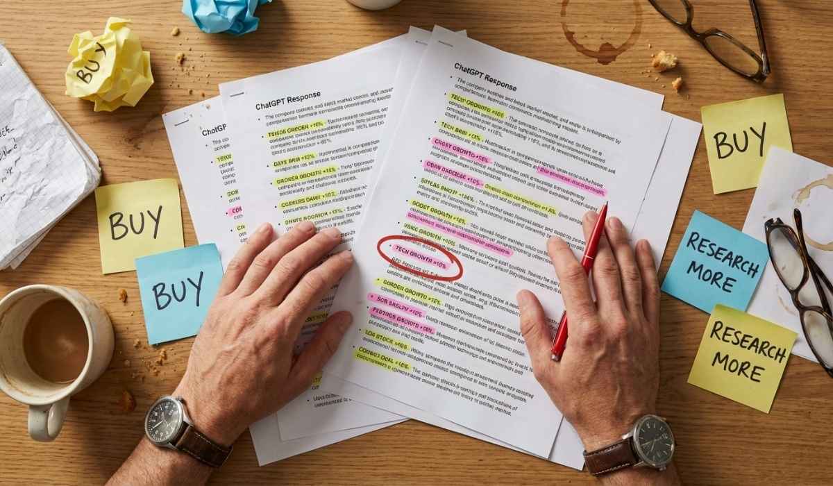 ChatGPT responses printed on paper