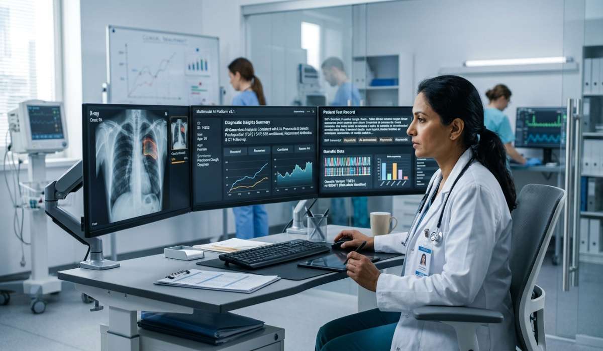 Indian doctor using AI for diagnosis