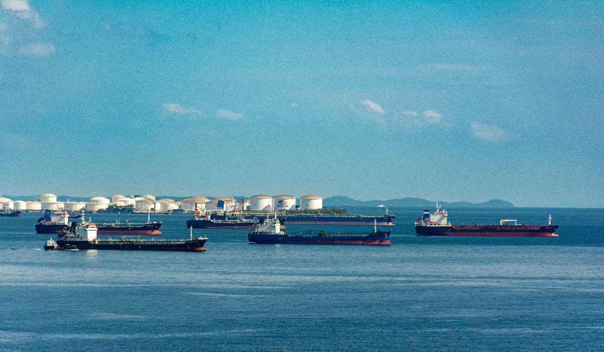 Oil tankers in sea