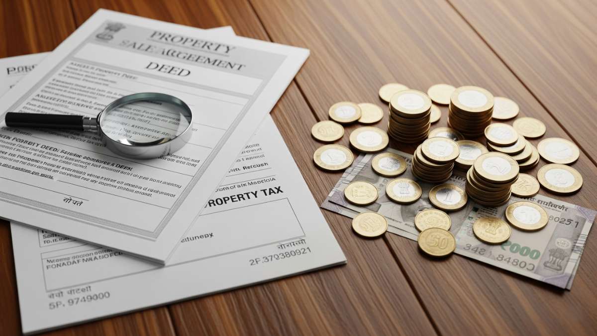 property documents with old coins
