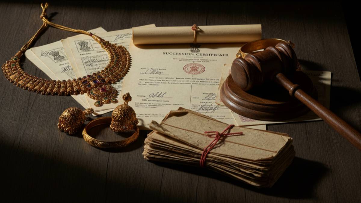 Gold jewellery with documents