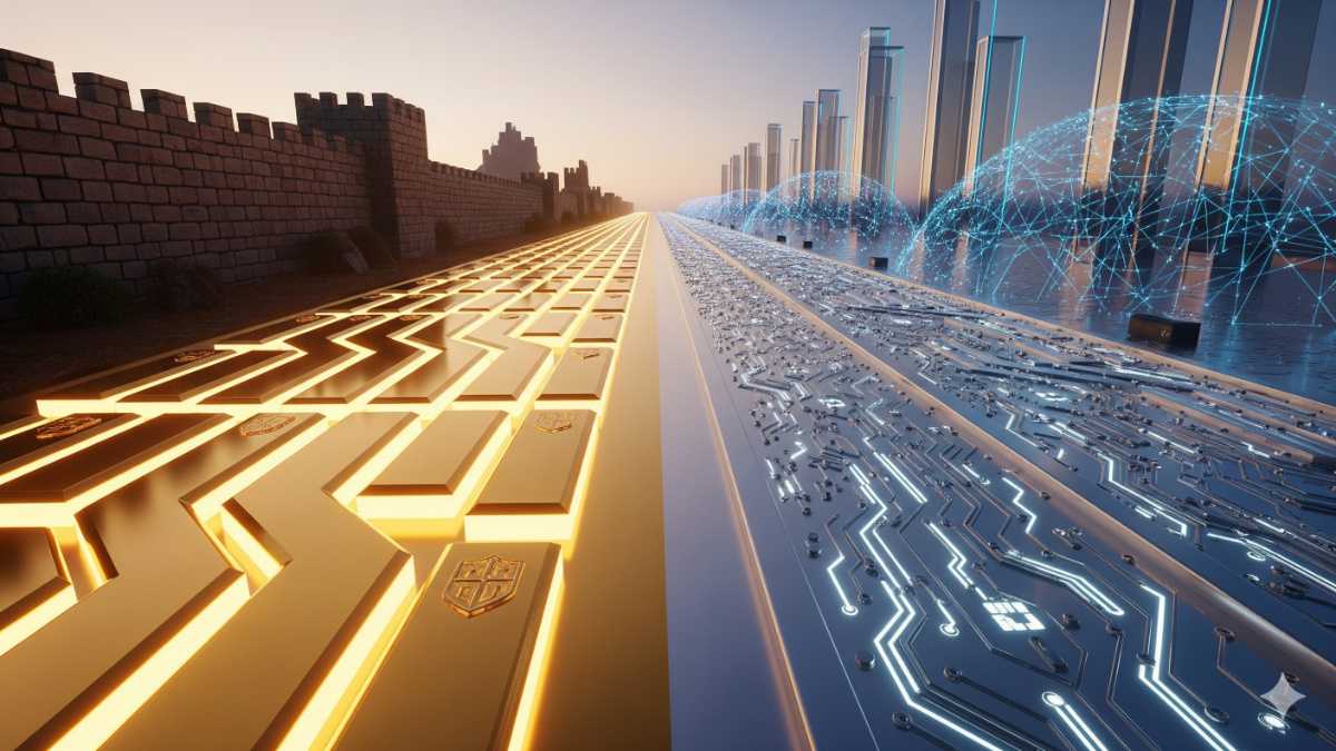 Gold and silver roadway