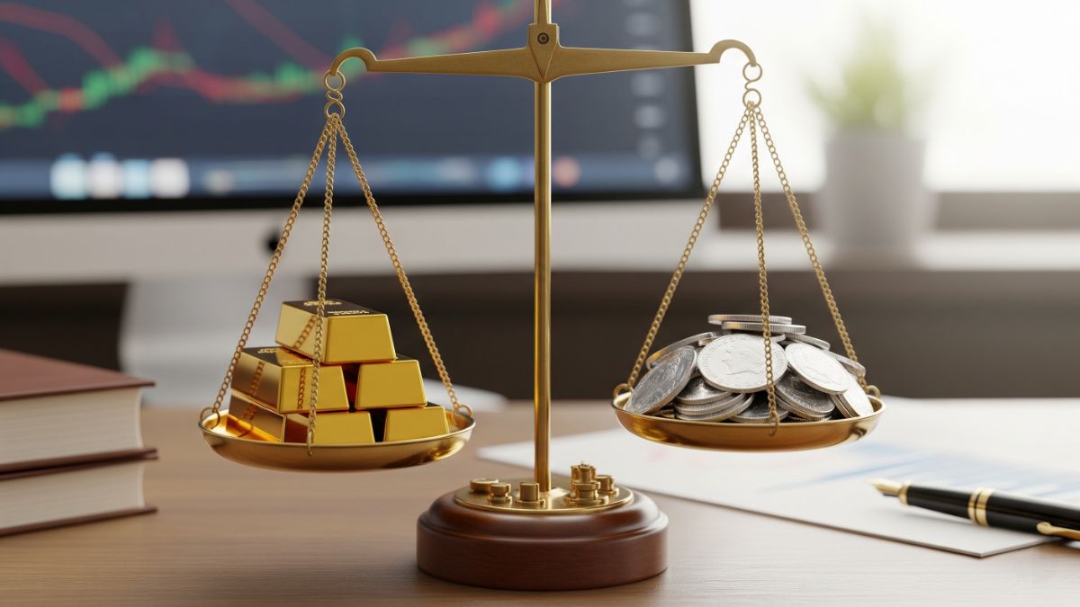 gold silver balanced scale