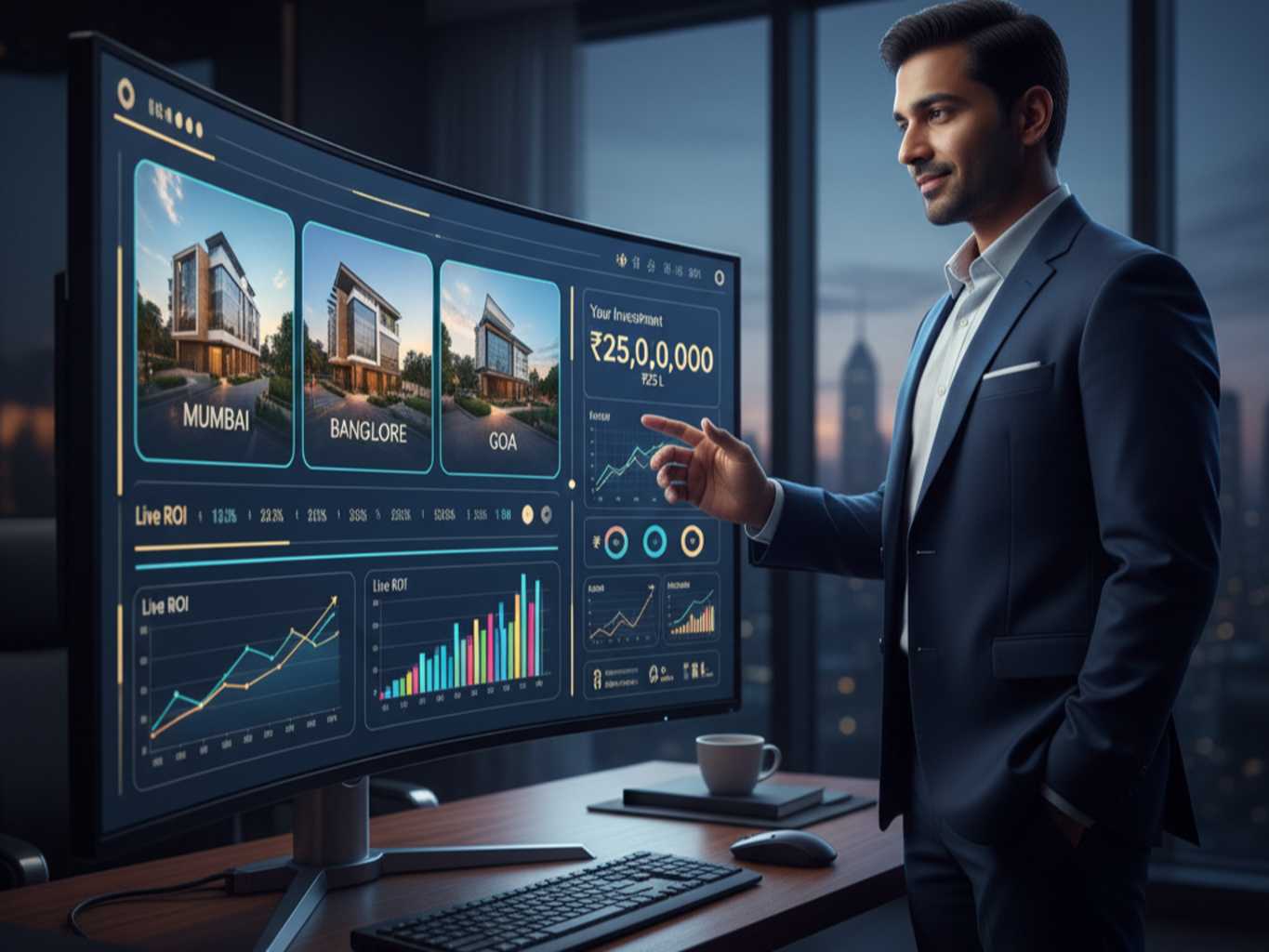 Digital portfolio dashboard tracking fractional real estate returns