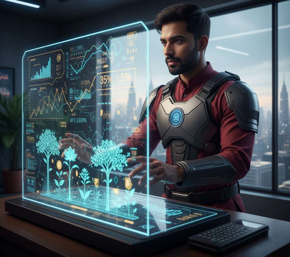 Indian man with semi futuristic armour