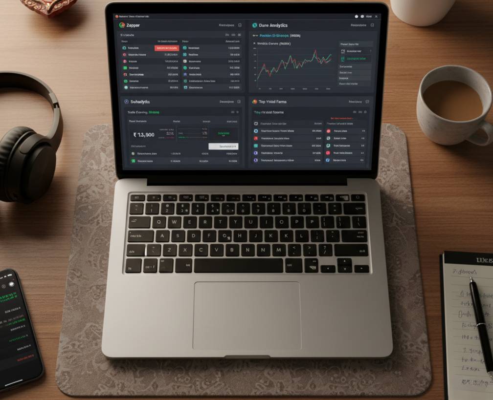 laptop with basic things on desk