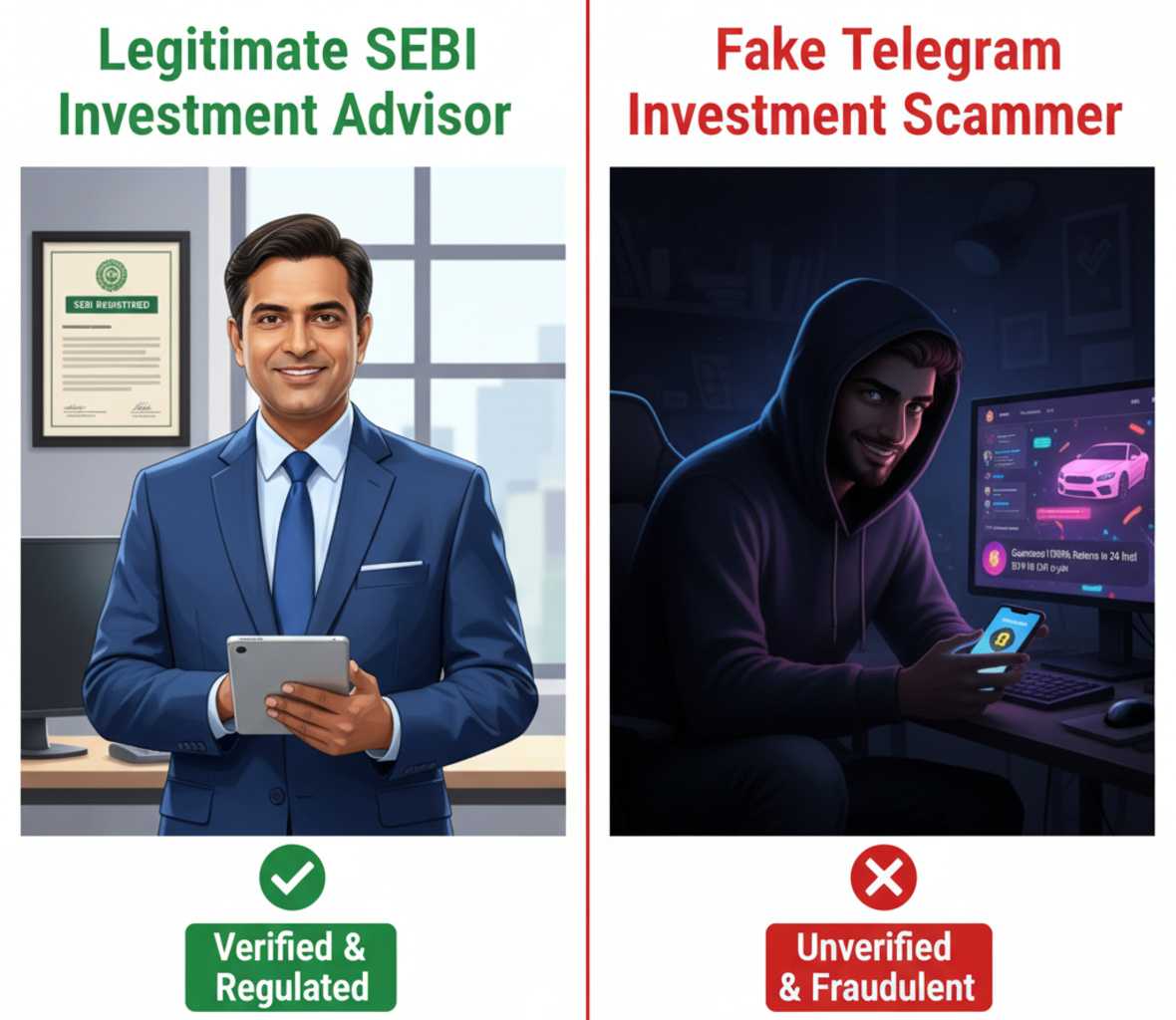 SEBI registered advisor vs fake Telegram tipster