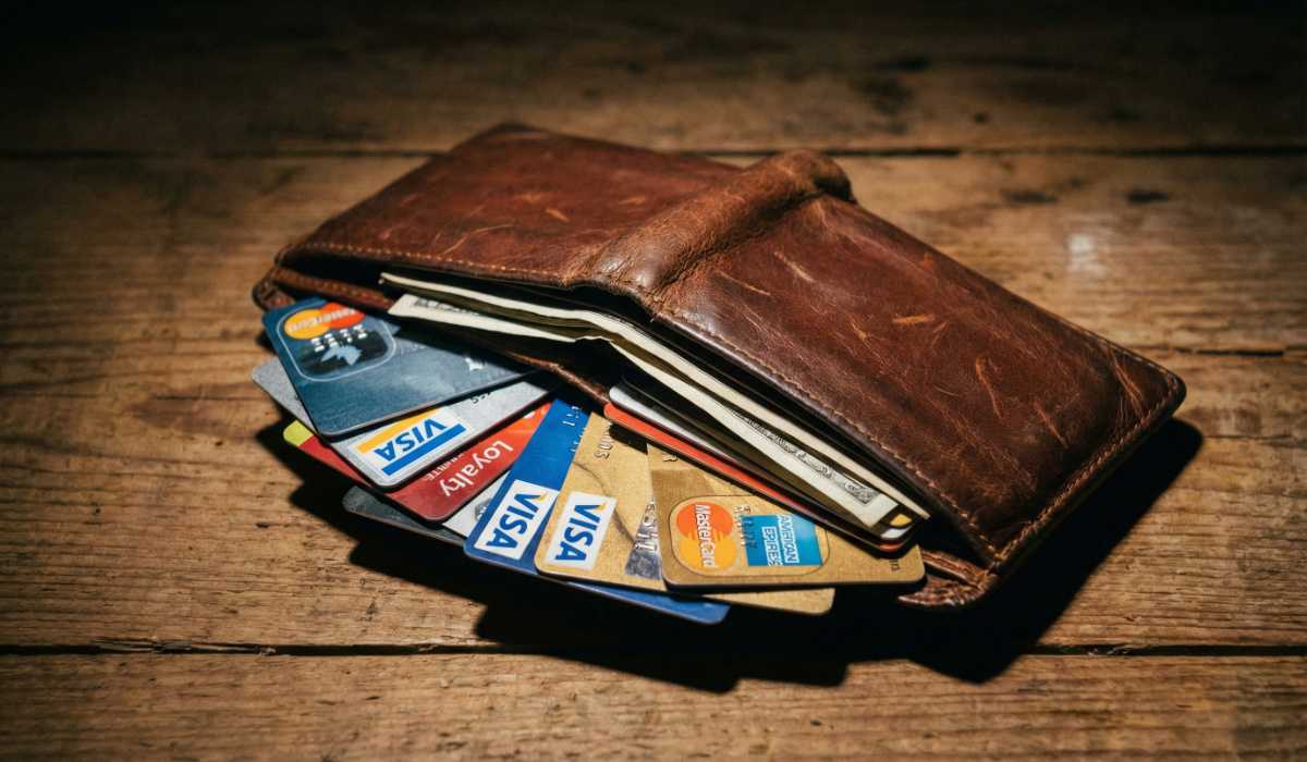 credit and debit cards in wallet