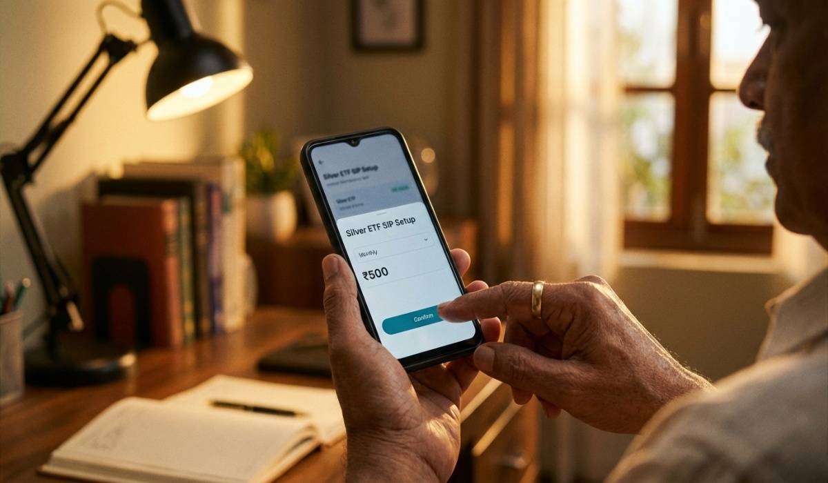 Silver etf sip on smartphone