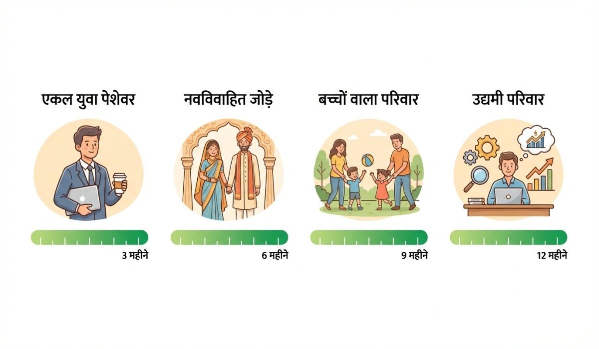3-6-12 महीने का नियम — परिवार की स्थिति के अनुसार आपातकालीन फंड का आकार