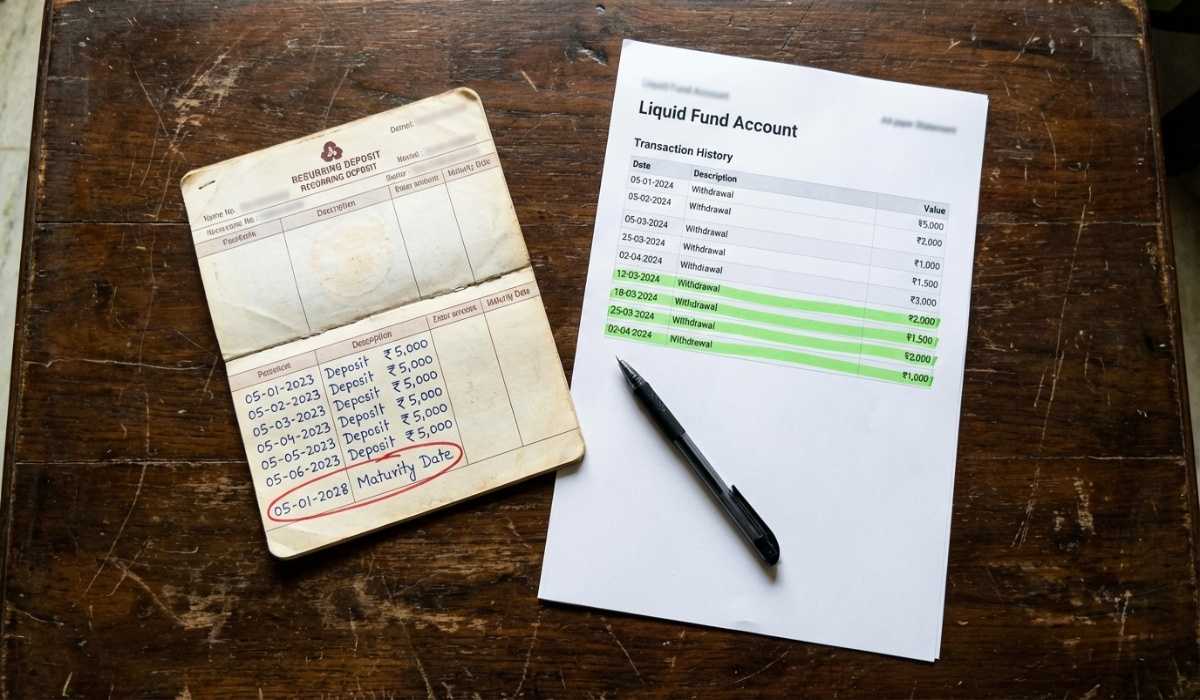 RD passbook vs liquid mutual fund statement comparison India flexibility