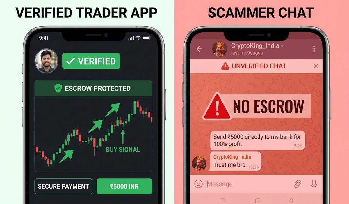 verified trader vs scammer interface