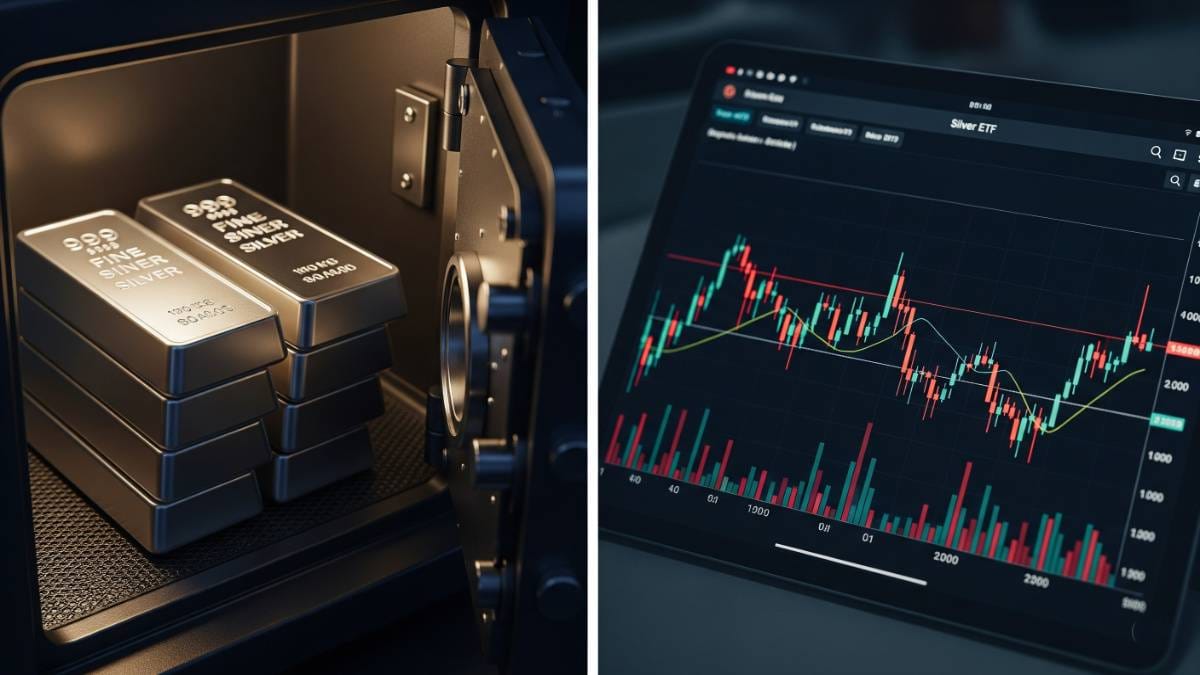 Silver bars and charts
