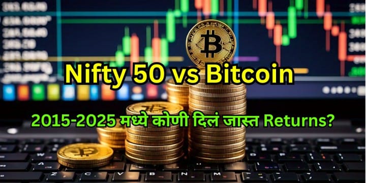 Nifty 50 vs Bitcoin: 2015-2025 मध्ये कोणी दिलं जास्त Returns?