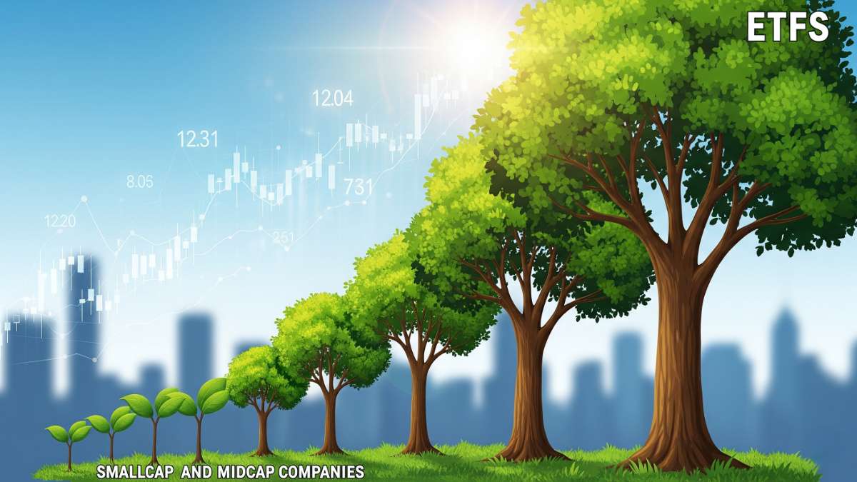 growing midcap and smallcap companies as young green saplings turning into big trees