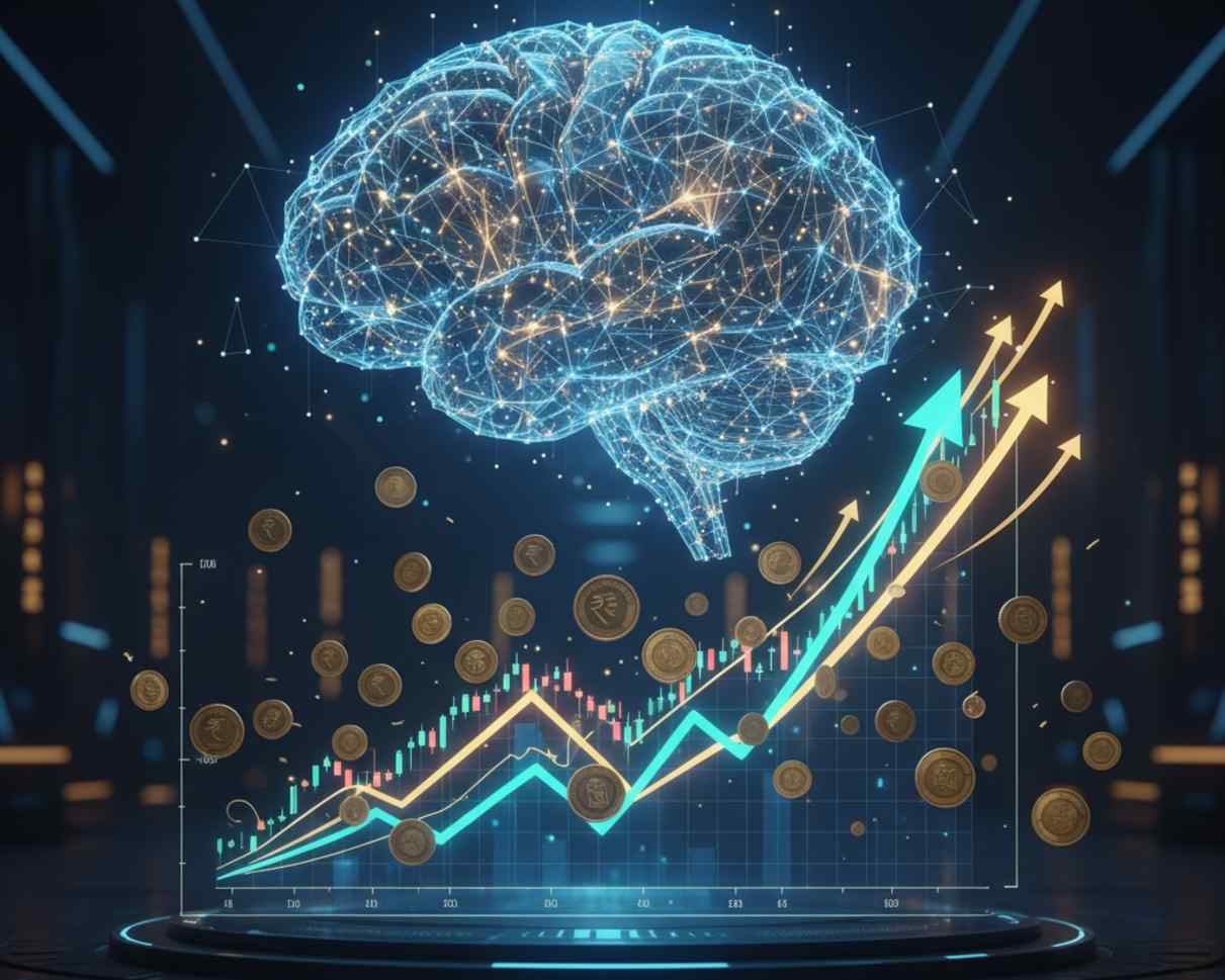AI brain calculating growth