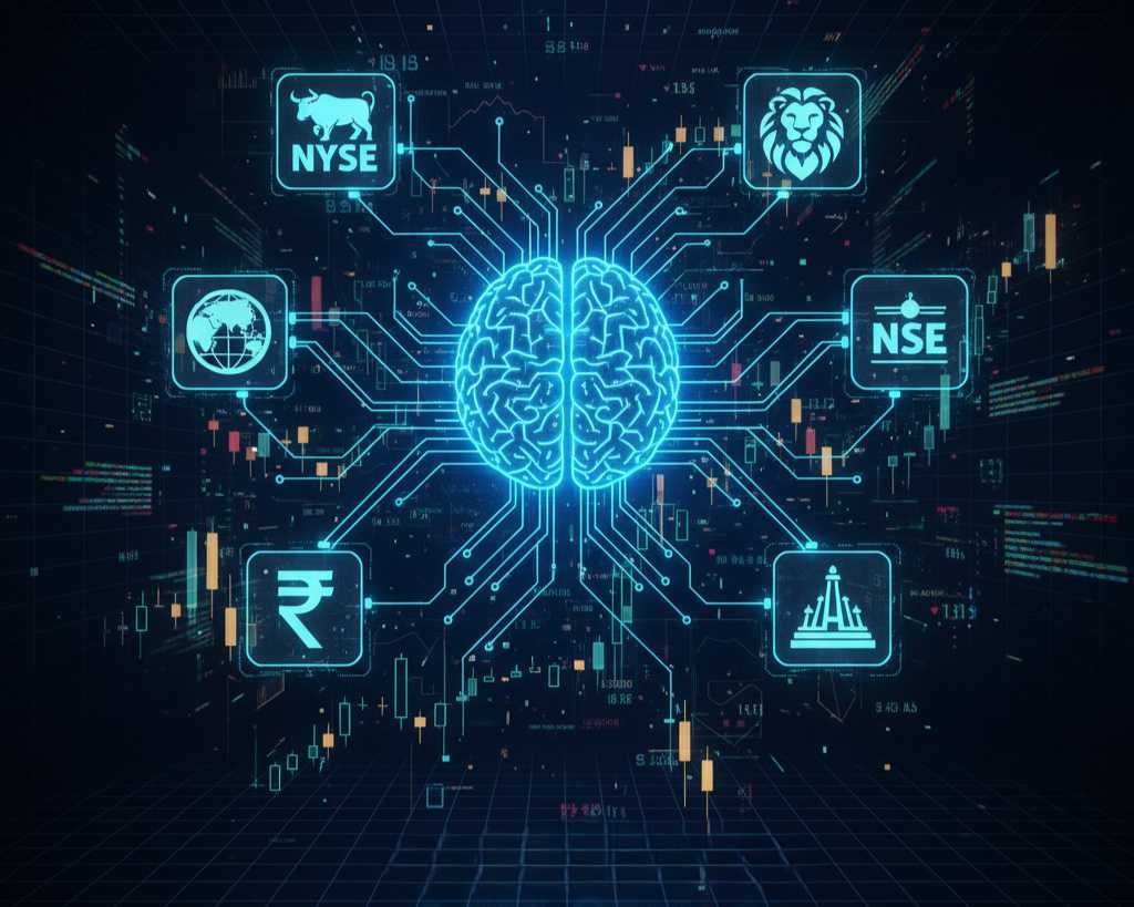AI Brain in center of Algo Trading