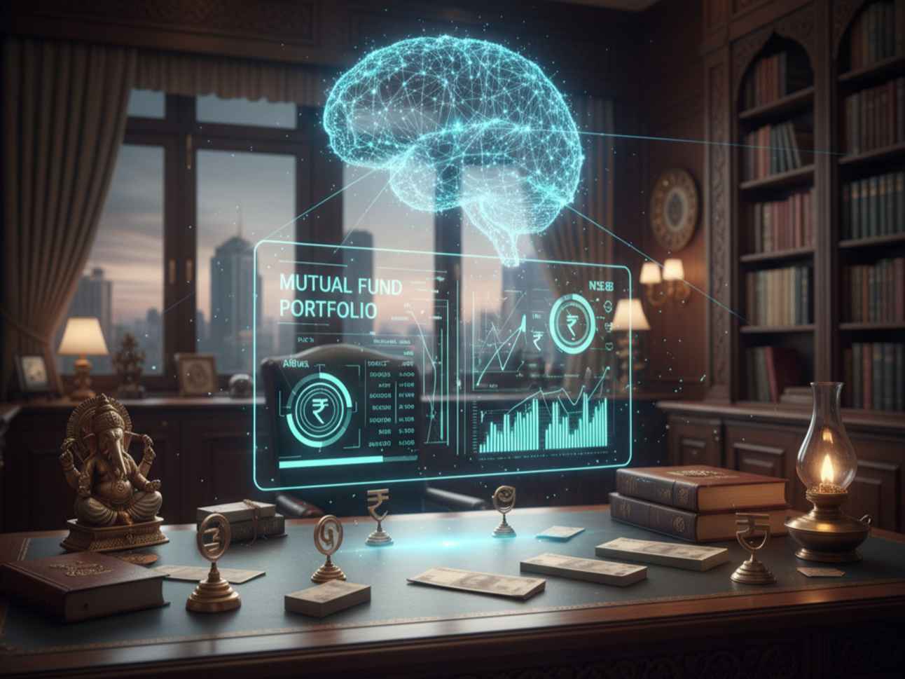 AI brain analyzing mutual fund