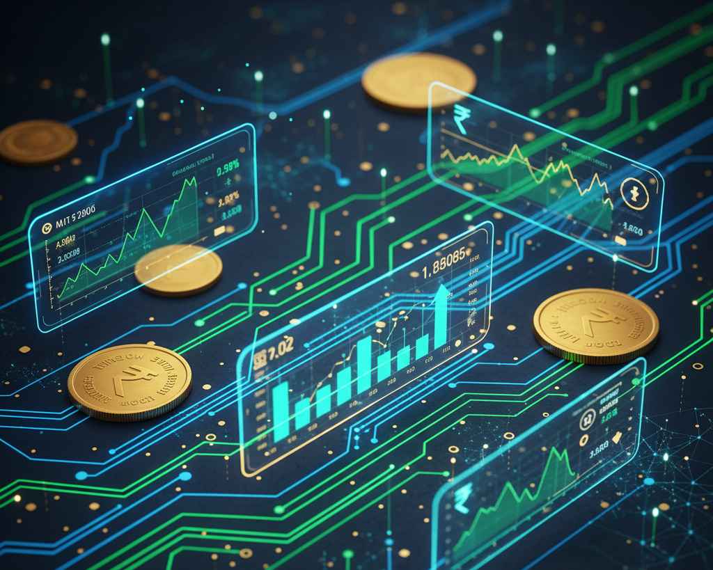 AI circuit with rupee symbol