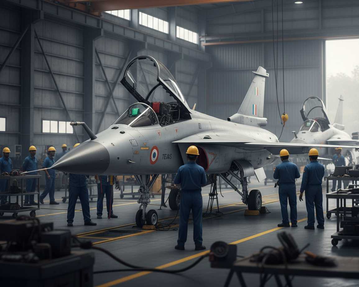 Fighter jet with crew members