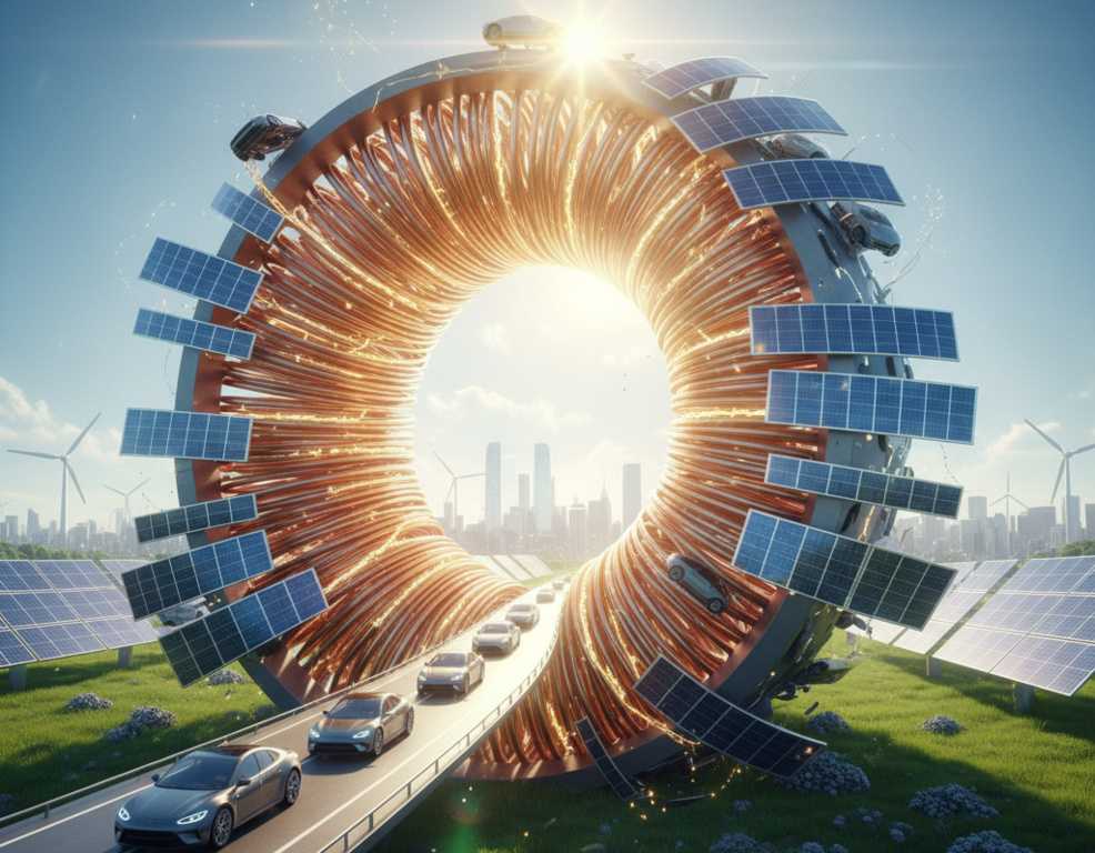 futuristic copper portal