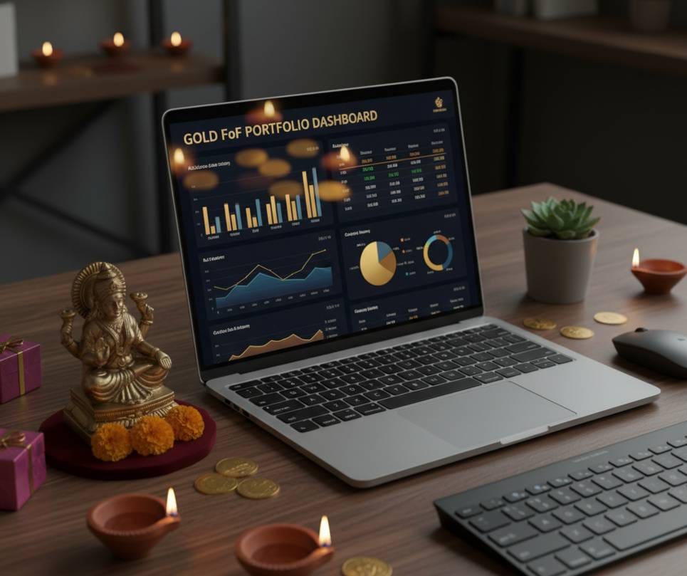 Gold etf charts on screen