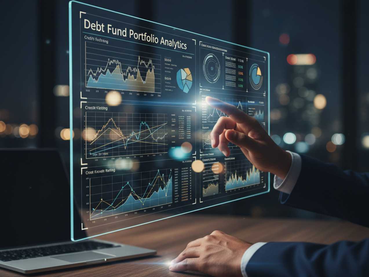 Debt Funds portfolio on futuristic screen