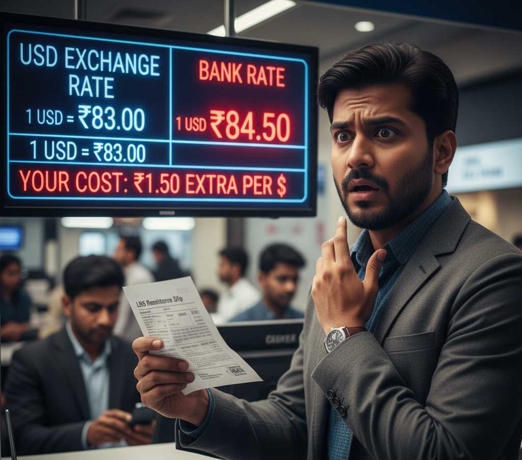 Indian man worried about exchange rate