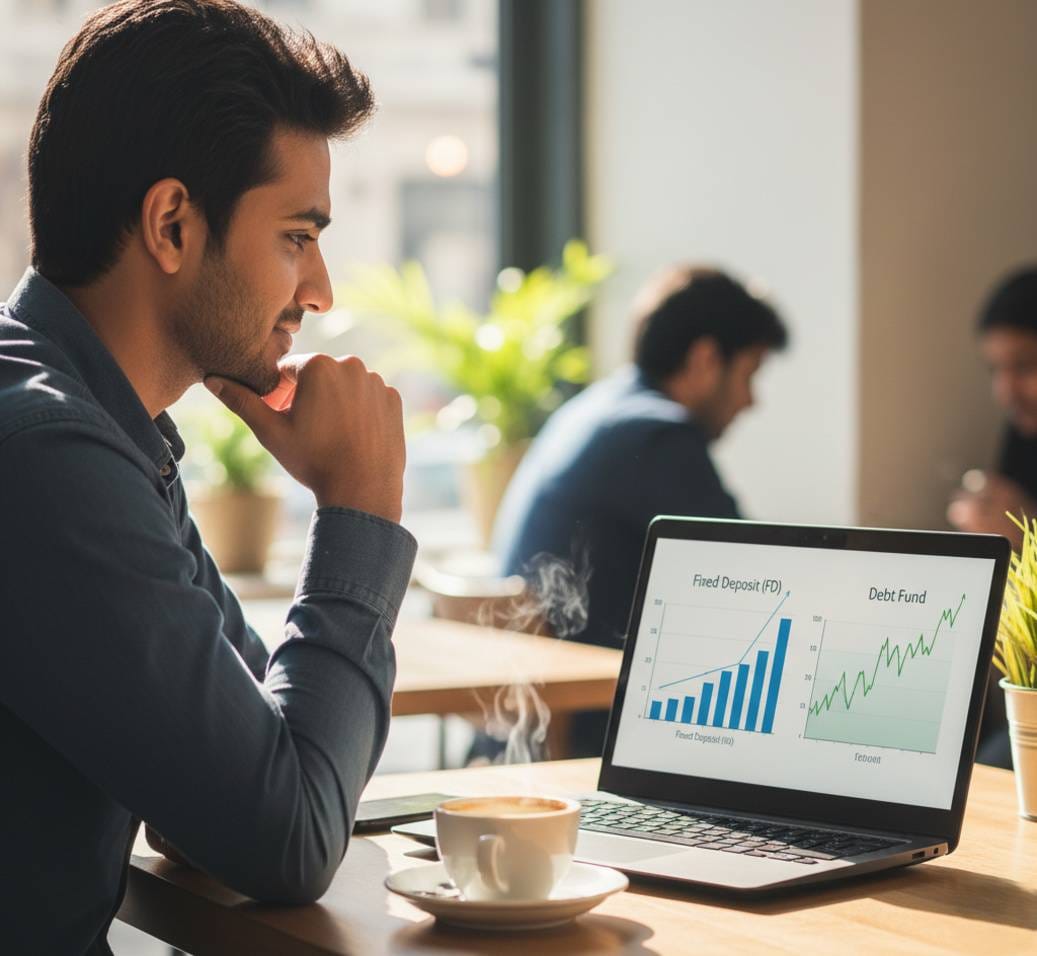 Indian investor checking Debt Funds vs equity funds