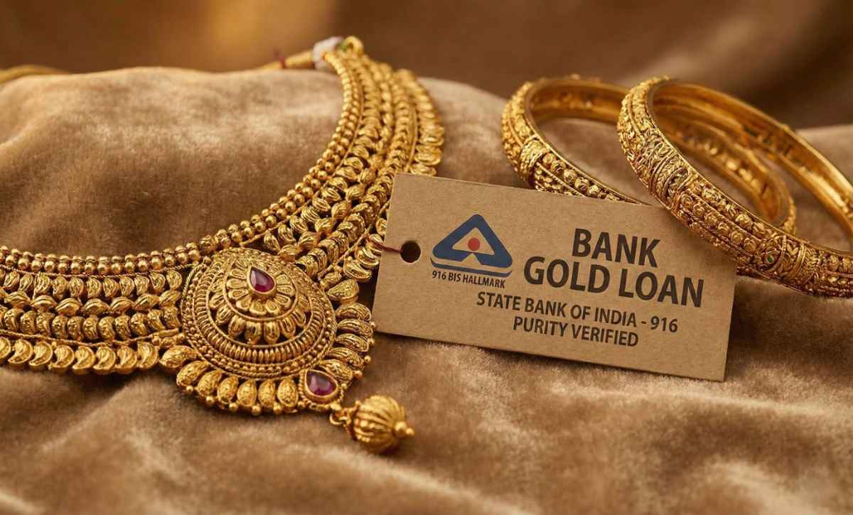 High-detail image of Indian gold used as collateral for low-interest gold loans.