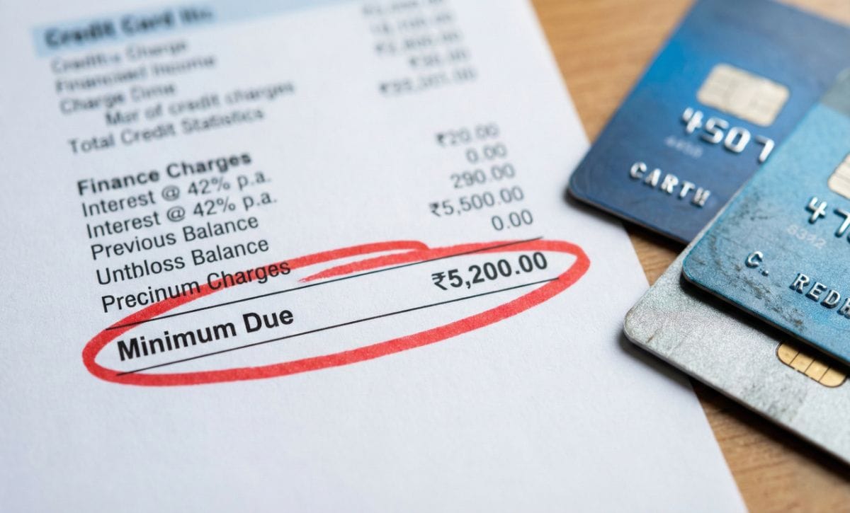 Credit card minimum due warning