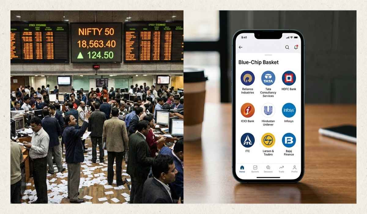 Then - Stock market floor vs Now - Stock Market App